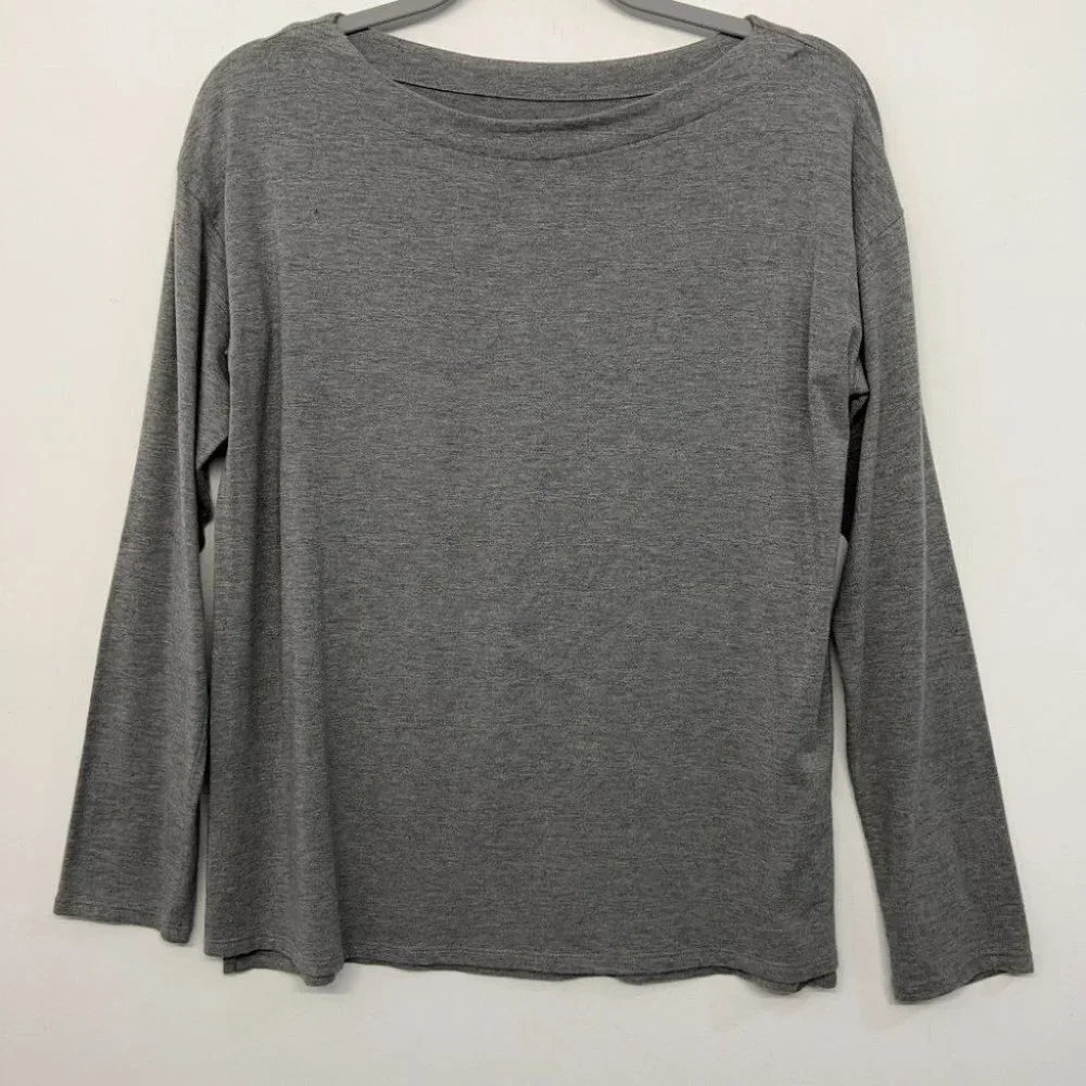 J jill Luxe Supima Boat Neck Tee XS Gray